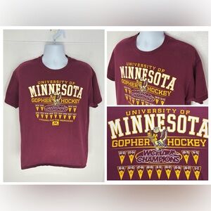 Vintage Minnesota Golden Gophers Hockey Shirt Size Large‎ WCHA Champions 2011